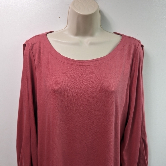 Loft Cold Shoulder Long Sleeve Top Sz XL - Picture 5 of 11